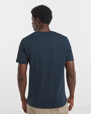 Pure Cotton V-Neck T-Shirt- Navy