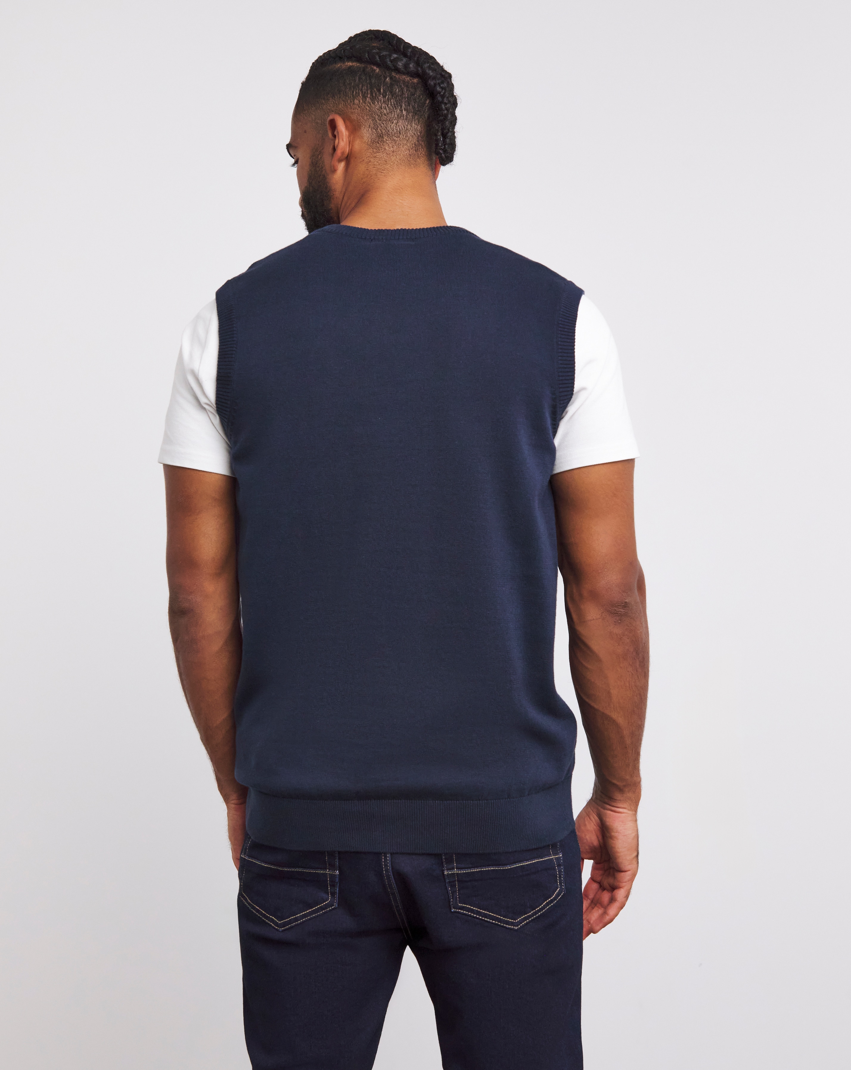 Navy Cotton Sweater Vest | JD Williams