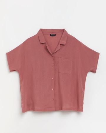 Linen Blend Button Through Shortie Pyjama Set