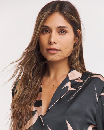 Figleaves Stretch Satin Button Through Pyjama Set