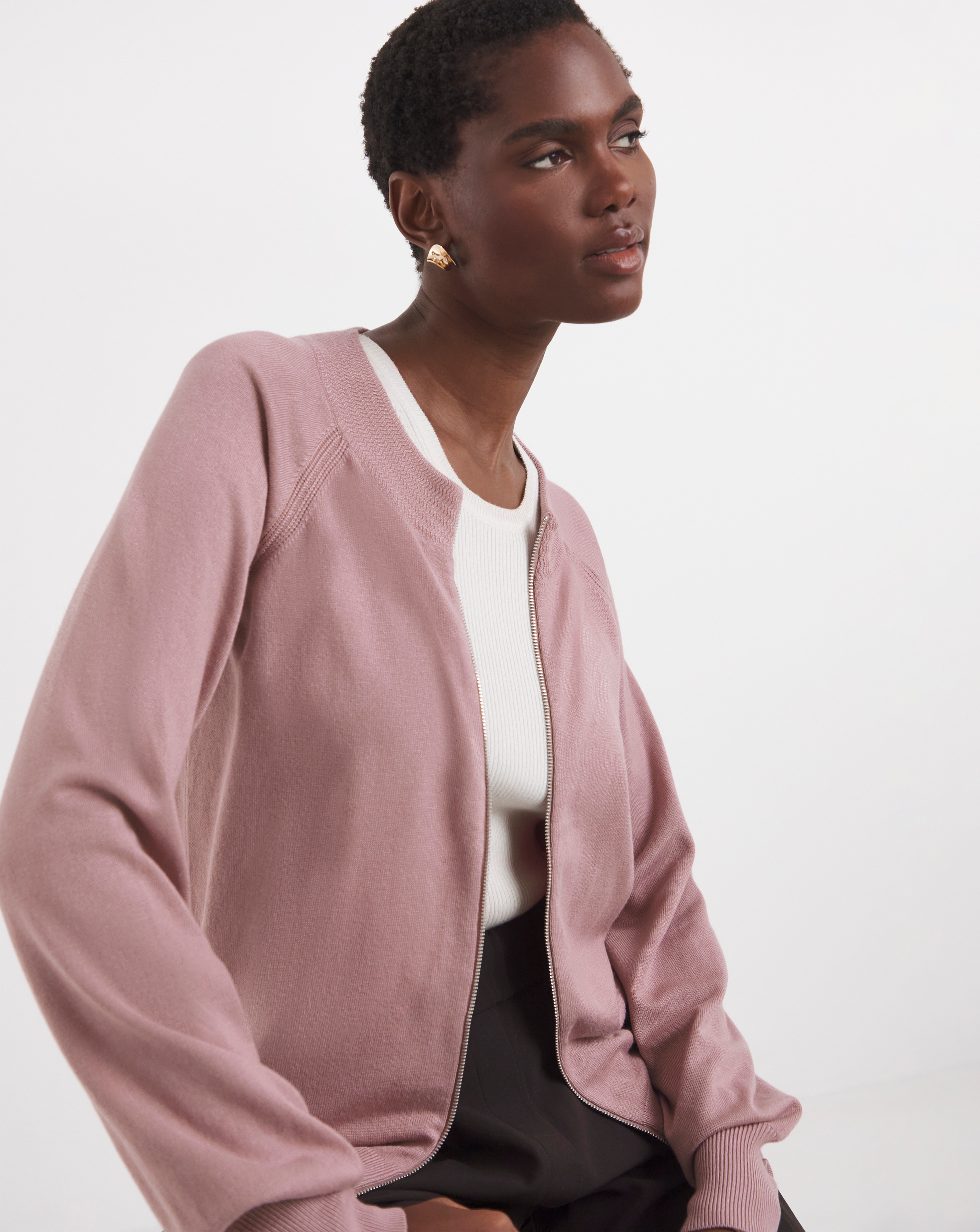 Eversoft Blush Lightweight Knitted Bomber | JD Williams