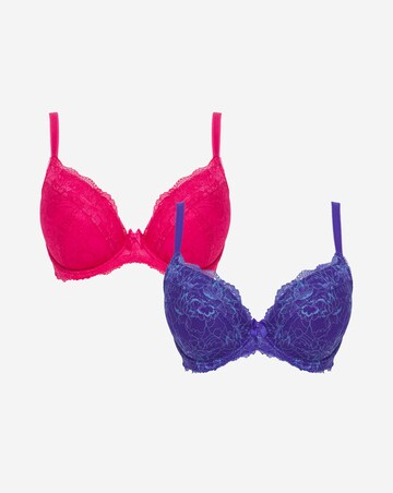 Pretty Secrets 2 Pack Ella Lace Padded Plunge Wired Bras B-K