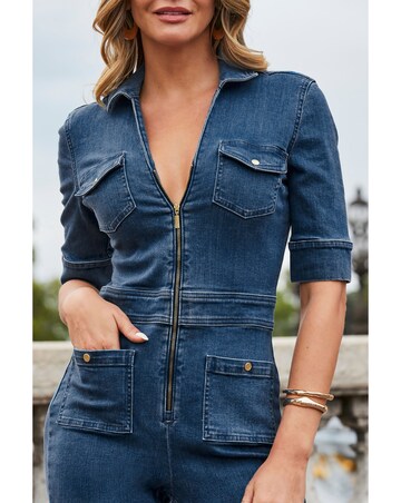 Sosandar Denim Jumpsuit