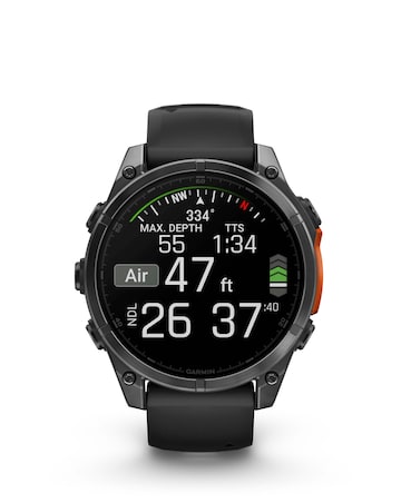 Garmin Fenix 8 47mm Amoled Smart Watch - Slate Grey with Black Silicone Band