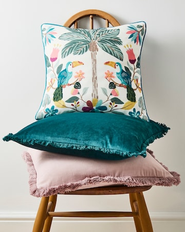 Luxe Velvet Fringed Cushion