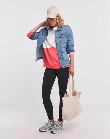 Pink Colour Block Sweatshirt