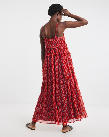 Chiffon Sleeveless Tiered Dress