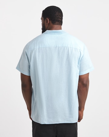 Jack & Jones Breeze Linen Blend Resort Shirt - Blue