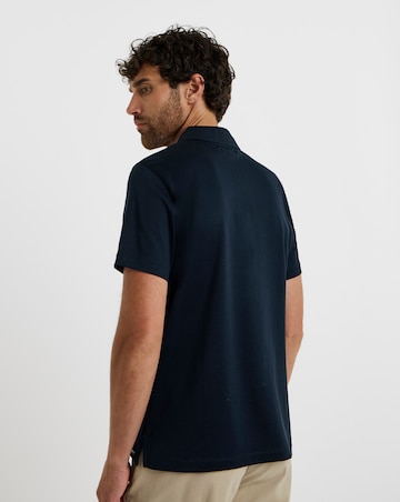 Folio Mercerised Supima Zip Polo-Navy