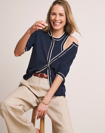 Anthology Navy Short Sleeve Cardigan