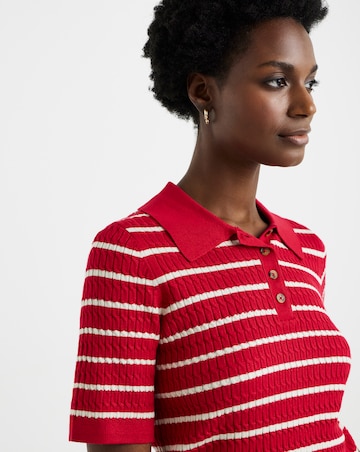 Contrast Short Sleeve Cable Jumper