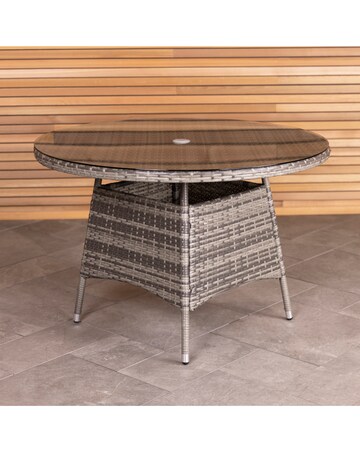 Charles Bentley 4 Seater Round Rattan Dining Set