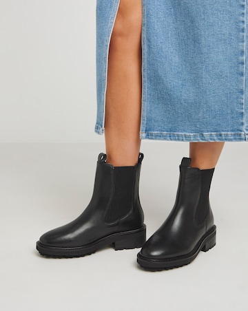 Avis Chunky Leather Chelsea Boots - Extra Wide Fit (EEE)