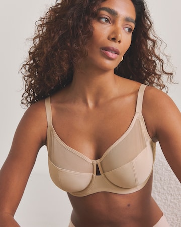 Pretty Secrets (2 Pack) Maisie Mesh Minimiser Wired Bras (D-J) Black/Almond