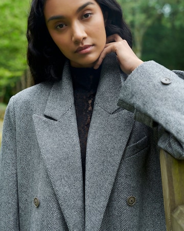 Ro&Zo Herringbone Double Breasted Overcoat