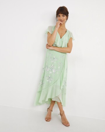 Joanna Hope Embroidered Frill Maxi Dress