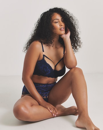 Amore Padded Balcony Wired Bra Navy Blue