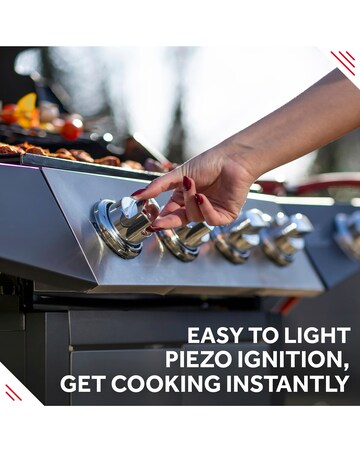 George Foreman 4+1 Burner Gas BBQ with Side Burner and Cover