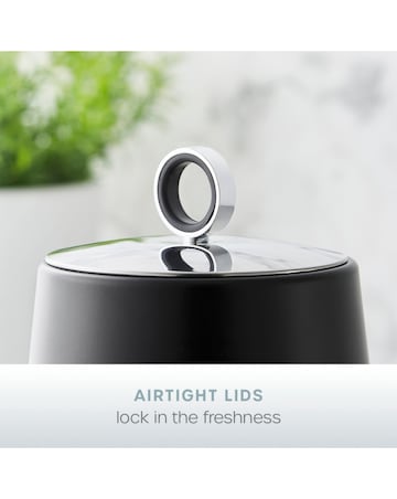 Swan Serenity Set of 3 Canisters Black