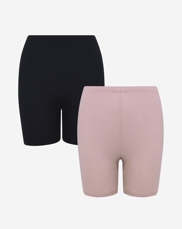 Pretty Secrets (2 Pack) Cotton Comfort Shorts Black/Almond