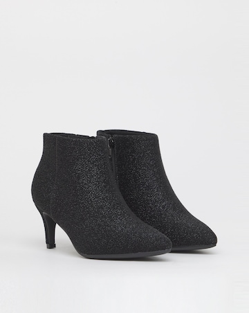 Cairns Kitten Heel Pointed Toe Ankle Boots - Wide Fit (E)