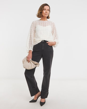 Lace Bishop Sleeve Blouse