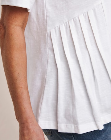 Julipa Pure Cotton Embroidered Pleated Top