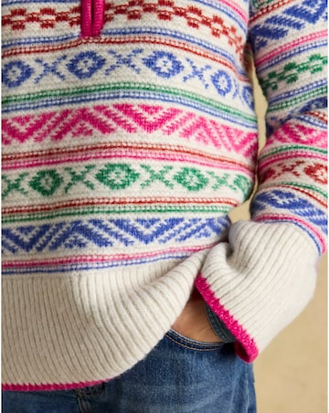 Joules Allway Patterened 1/4 Zip Jumper