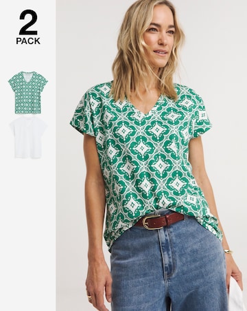 2 Pack V Neck Short Sleeve T-Shirt