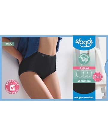 Sloggi 3Pack Microfibre Maxi Knickers Black