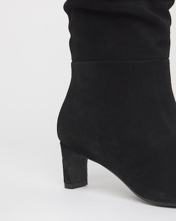 Anthology Artemis Ruched Suede Boots - Extra Wide Fit (EEE) & Super Curvy Calf