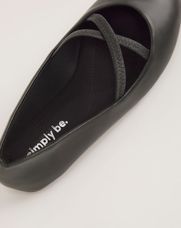 Margot Crossover Stretch Ballerina Shoes Wide E Fit Simply Comfort