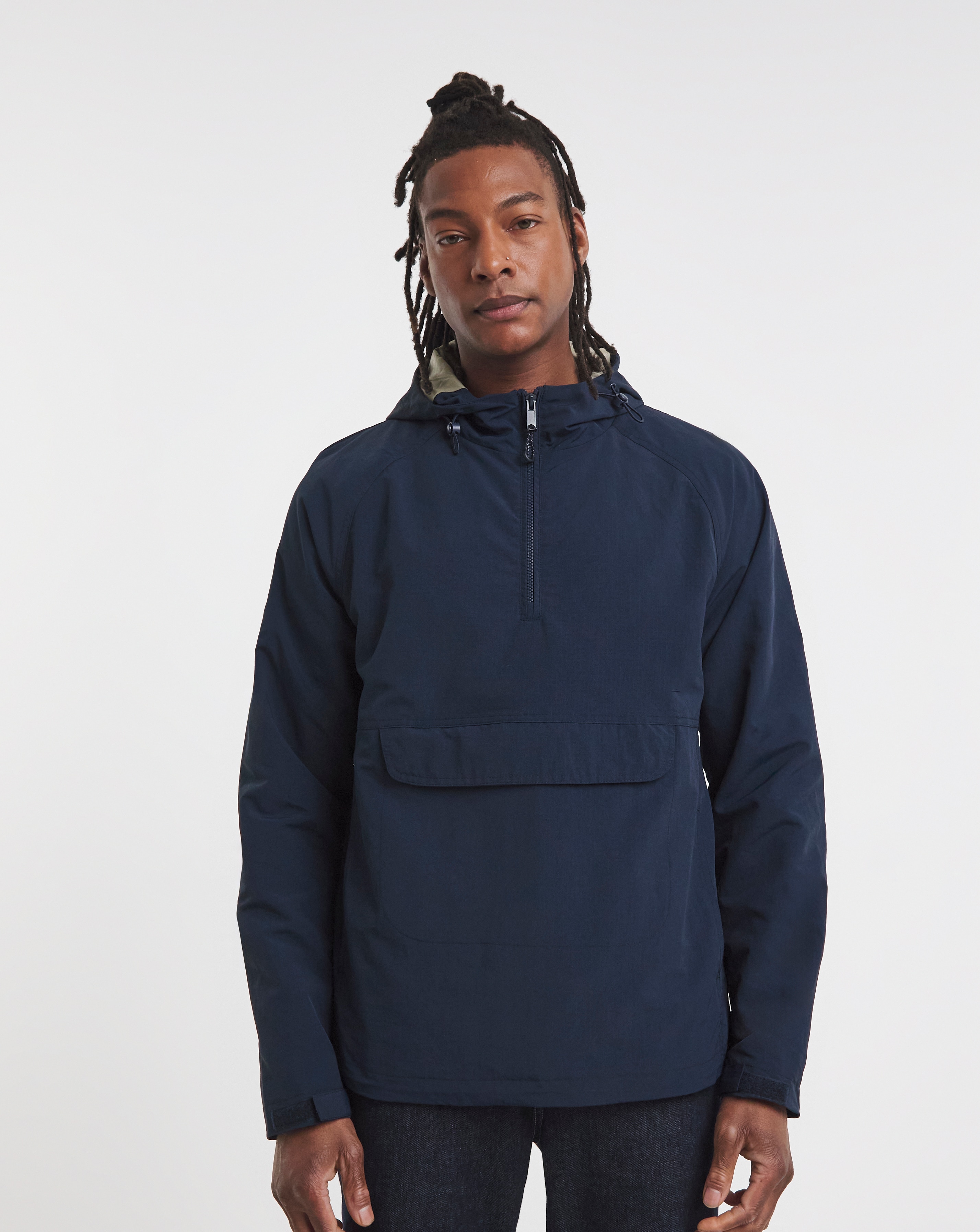 Navy Overhead Hooded Zip Detail Lightweight Jacket | JD Williams