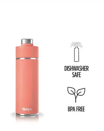 Ninja Thirsti Carbonated 700ml 24oz Bottle with Carbonation Lid in Coral