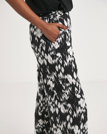 Mono Printed Pull On Wide Leg Trousers