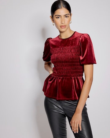 Nobody's Child Velvet Puff Sleeve Top