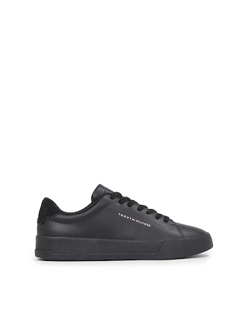 Tommy Hilfiger Leather Court Trainer - Black