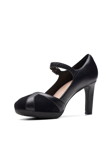 Clarks Ambyr Leather Court Shoes Wide Fit