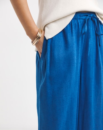 Cobalt Linen Mix Wide Leg Trouser
