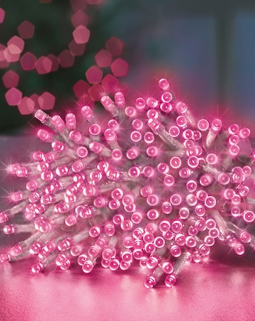 Pink LED String Lights With Clear Cable