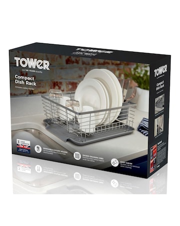 Tower Compact Dishrack with Cutlery Holder