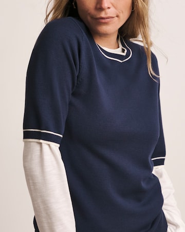 Anthology Contrast Trim Short Sleeve Jumper