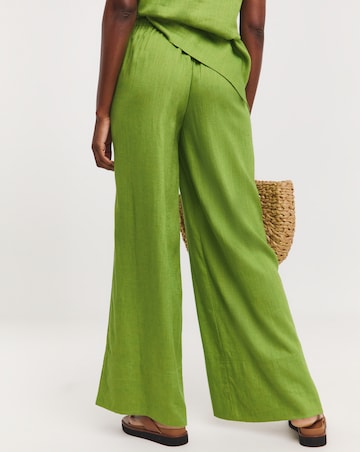 Green Linen Palazzo Trouser