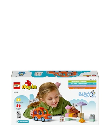LEGO DUPLO Bluey Ice Cream Trip with Bluey Toddler Toy, Vehicle Playset 10458