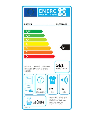 Hoover H-Dry 300 HLEC8LG-80 8kg Condenser Tumble Dryer - White