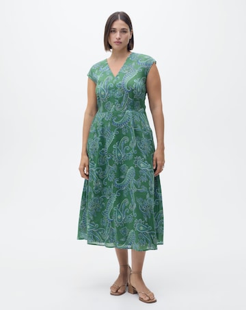 Mango Green Floral Midi Dress