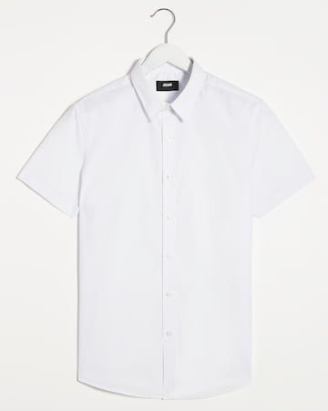 White Short Sleeve Formal Shirt Long