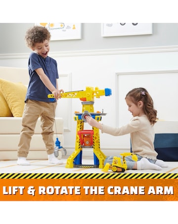 Rubble & Crew Barkyard Crane Tower Playset With Kinetic Sand