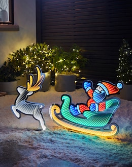 Santa with Sleigh Infinity Light - 75cm