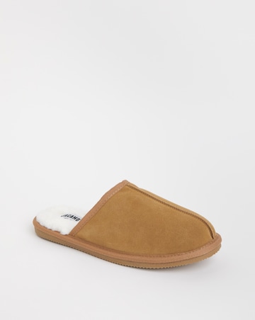 Suede Faux Fur Lined Slipper Wide